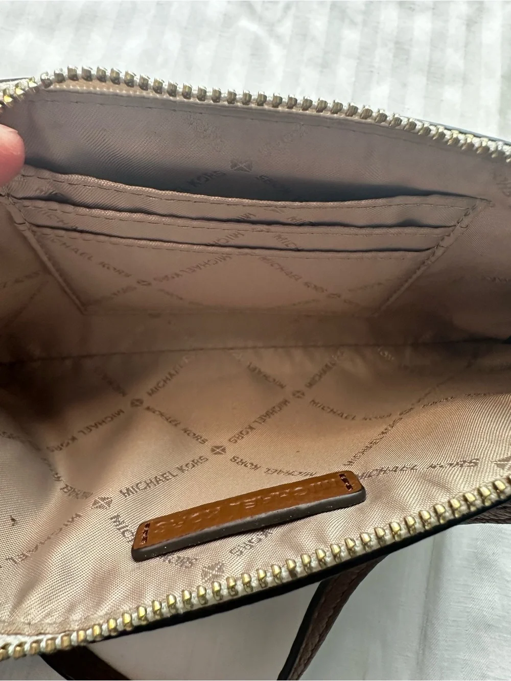 Michael Kors Jet Set Travel Double Zip Wristlet in Signature Vanilla